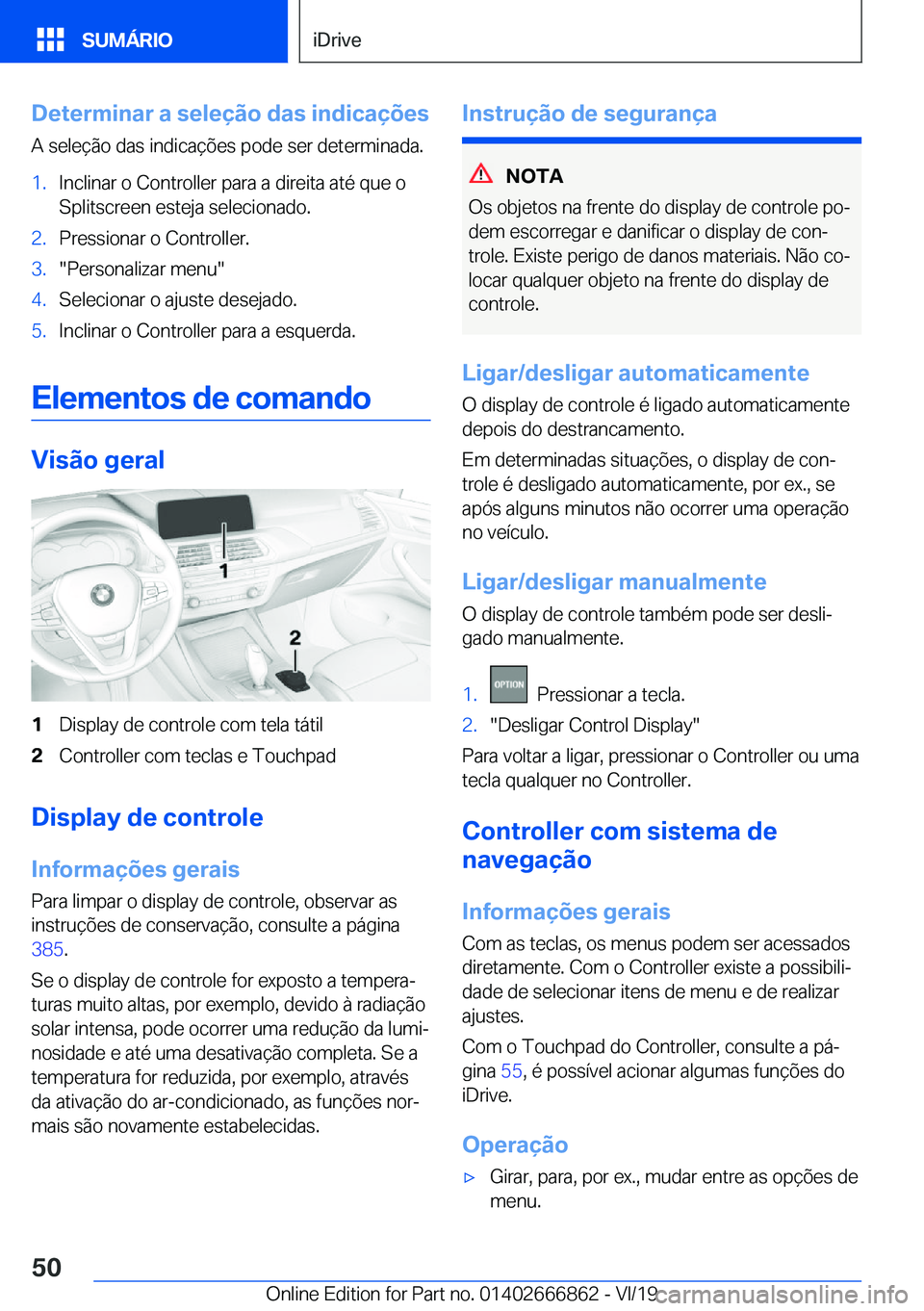 BMW X3 M 2020  Manual do condutor (in Portuguese) �D�e�t�e�r�m�i�n�a�r��a��s�e�l�e�