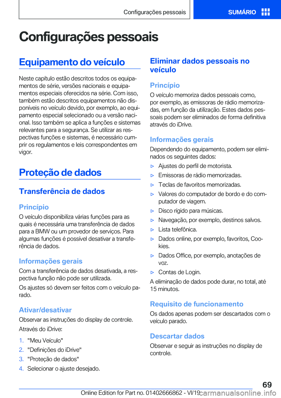 BMW X3 M 2020  Manual do condutor (in Portuguese) �C�o�n�f�i�g�u�r�a�