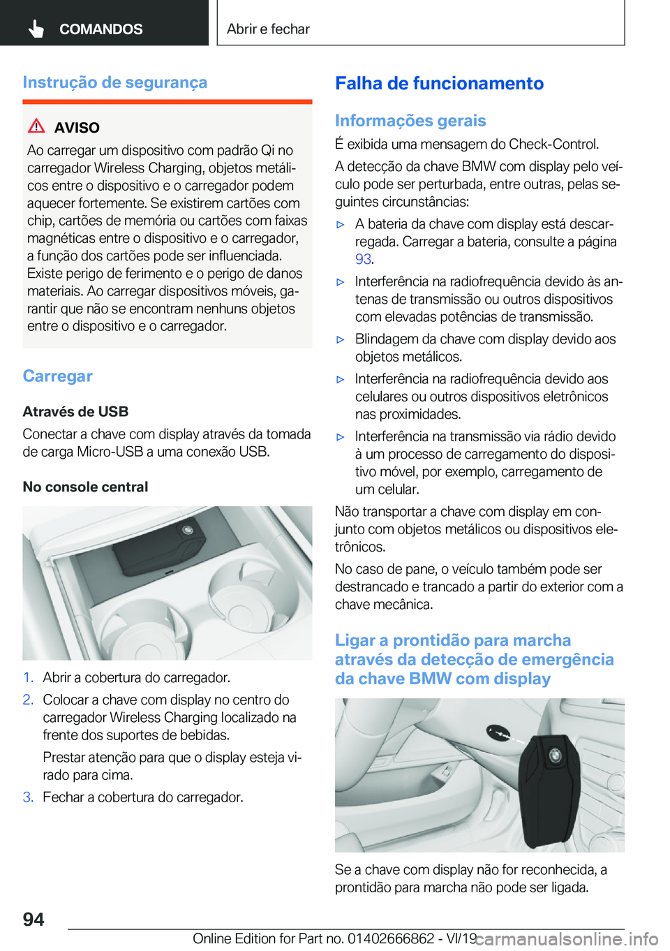 BMW X3 M 2020  Manual do condutor (in Portuguese) �I�n�s�t�r�u�