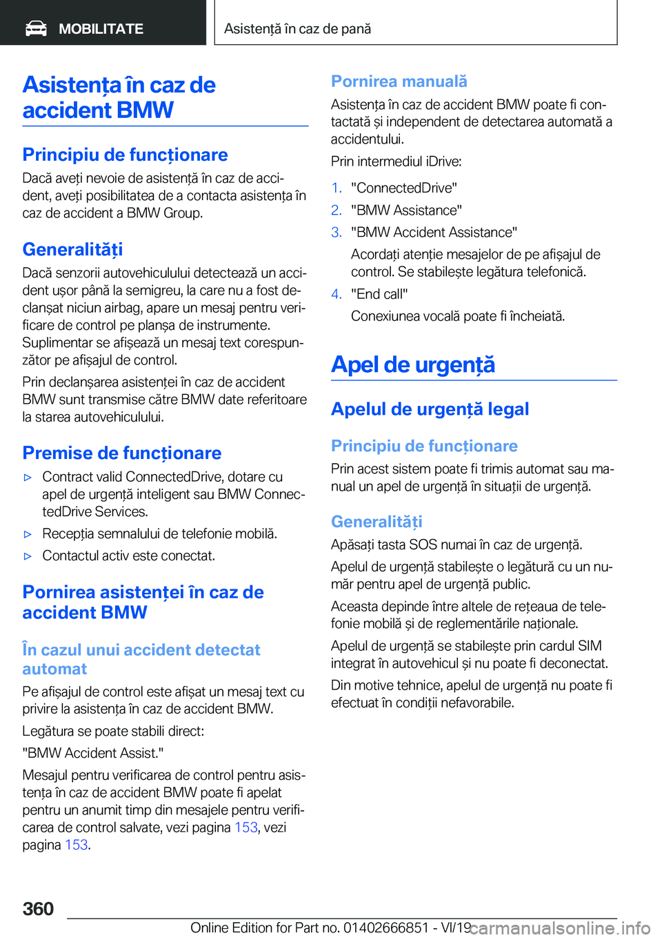 BMW X3 M 2020  Ghiduri De Utilizare (in Romanian) �A�s�i�s�t�e�n�a��