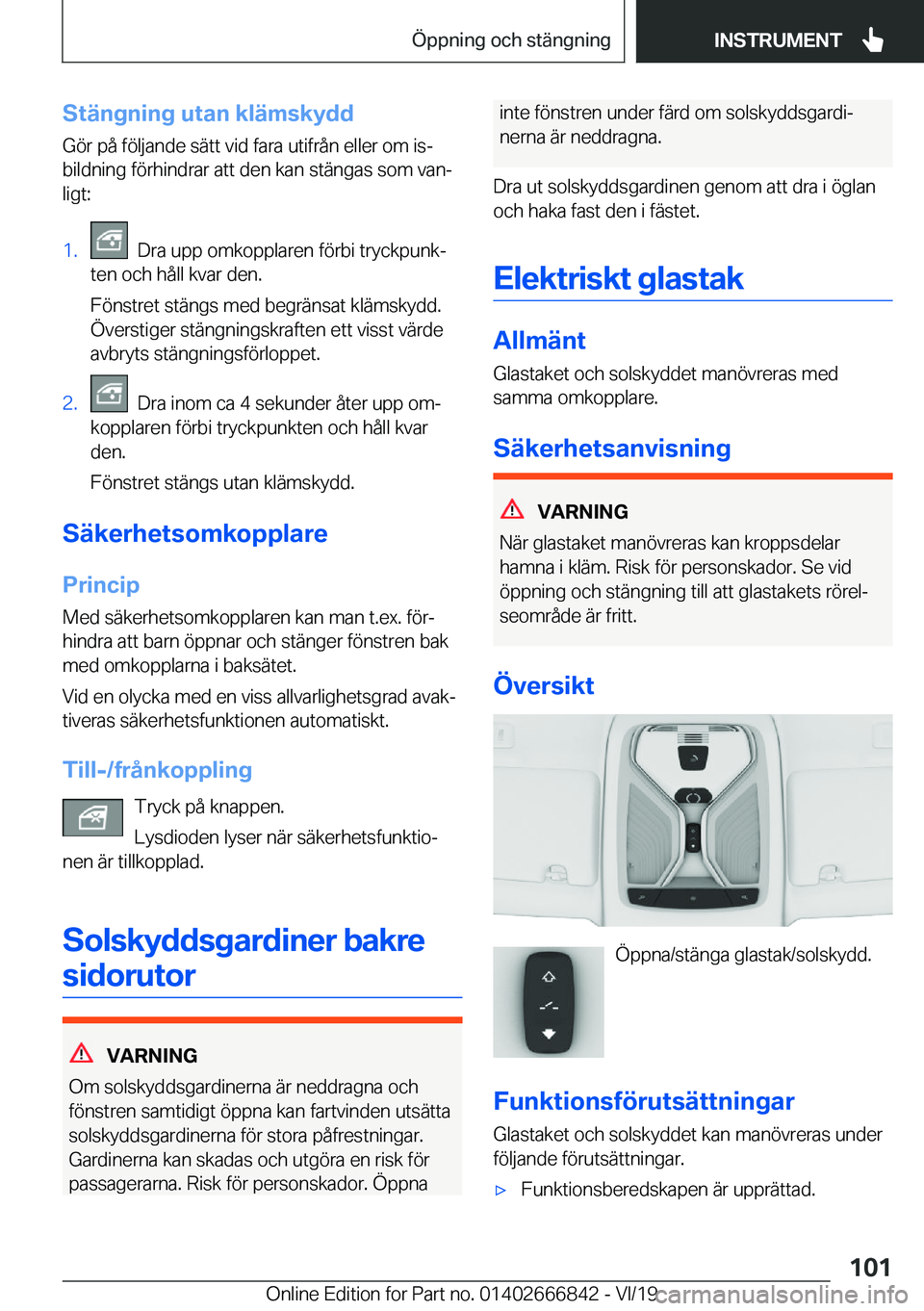 BMW X3 M 2020  InstruktionsbÖcker (in Swedish) �S�t�ä�n�g�n�i�n�g��u�t�a�n��k�l�ä�m�s�k�y�d�d�G�