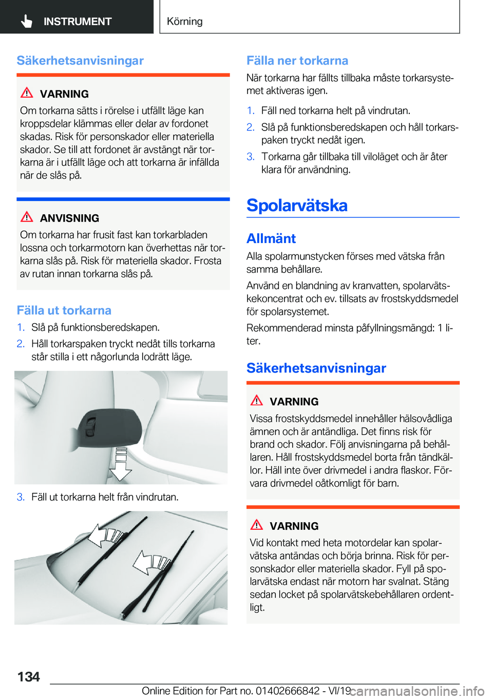 BMW X3 M 2020  InstruktionsbÖcker (in Swedish) �S�ä�k�e�r�h�e�t�s�a�n�v�i�s�n�i�n�g�a�r
�V�A�R�N�I�N�G
�O�m��t�o�r�k�a�r�n�a��s�ä�t�t�s��i��r�