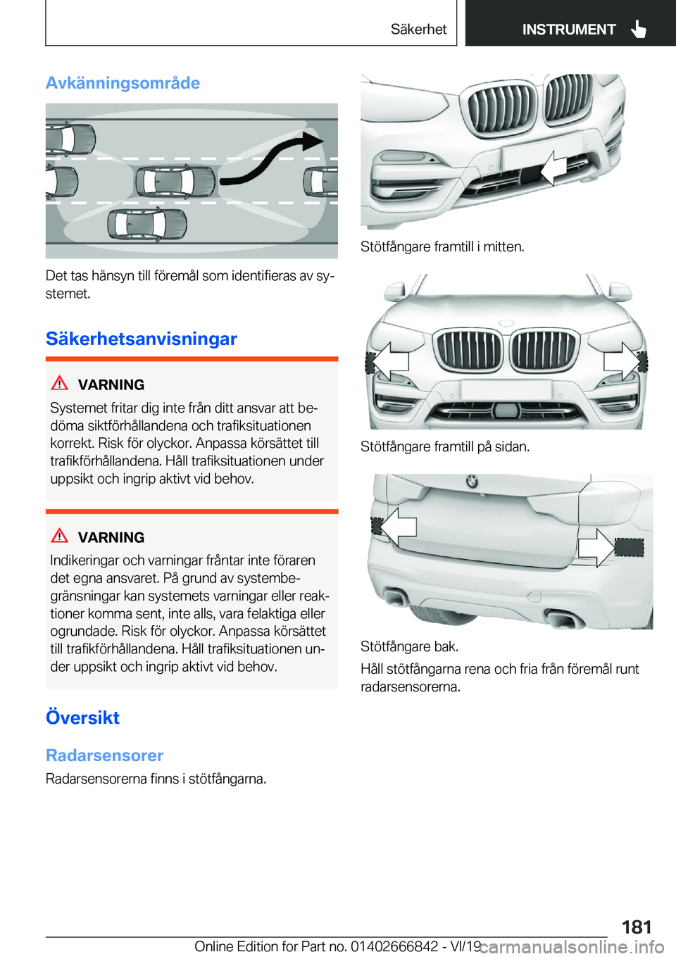 BMW X3 M 2020  InstruktionsbÖcker (in Swedish) �A�v�k�ä�n�n�i�n�g�s�o�m�r�å�d�e
�D�e�t��t�a�s��h�ä�n�s�y�n��t�i�l�l��f�