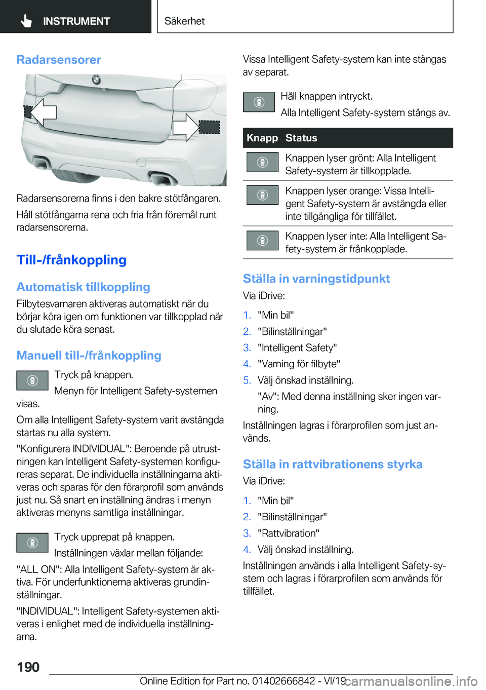 BMW X3 M 2020  InstruktionsbÖcker (in Swedish) �R�a�d�a�r�s�e�n�s�o�r�e�r
�R�a�d�a�r�s�e�n�s�o�r�e�r�n�a��f�i�n�n�s��i��d�e�n��b�a�k�r�e��s�t�