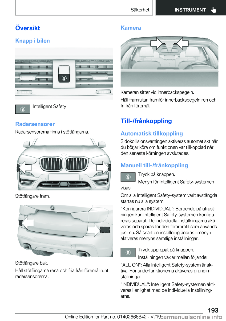 BMW X3 M 2020  InstruktionsbÖcker (in Swedish) �