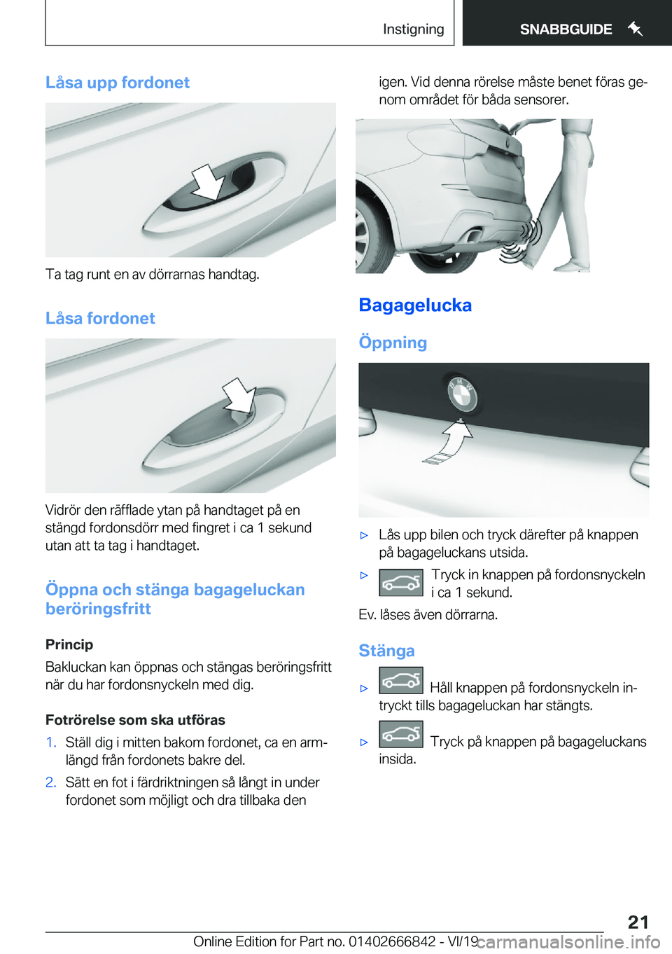 BMW X3 M 2020  InstruktionsbÖcker (in Swedish) �L�å�s�a��u�p�p��f�o�r�d�o�n�e�t
�T�a��t�a�g��r�u�n�t��e�n��a�v��d�
