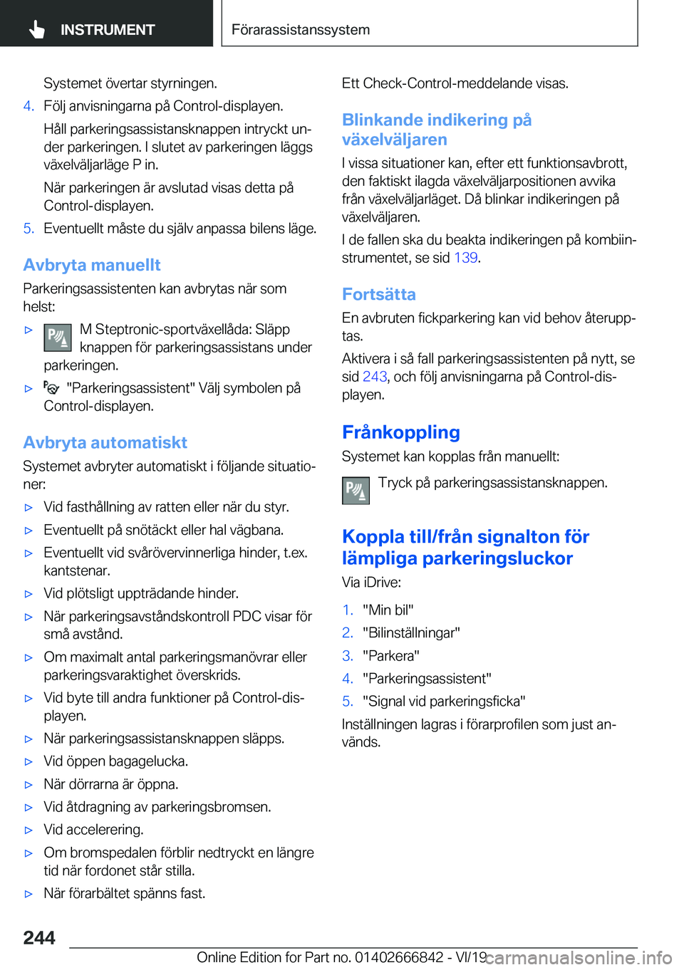 BMW X3 M 2020  InstruktionsbÖcker (in Swedish) �S�y�s�t�e�m�e�t��