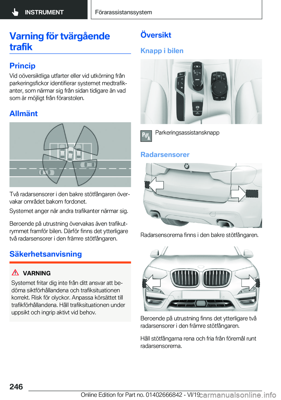 BMW X3 M 2020  InstruktionsbÖcker (in Swedish) �V�a�r�n�i�n�g��f�
