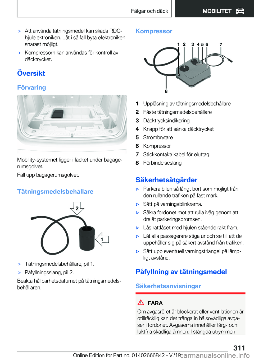 BMW X3 M 2020  InstruktionsbÖcker (in Swedish) 'x�A�t�t��a�n�v�ä�n�d�a��t�ä�t�n�i�n�g�s�m�e�d�e�l��k�a�n��s�k�a�d�a��R�D�C�-
�h�j�u�l�e�l�e�k�t�r�o�n�i�k�e�n�.��L�å�t��i��s�å��f�a�l�l��b�y�t�a��e�l�e�k�t�r�o�n�i�k�e�n �s�n�a�r�a