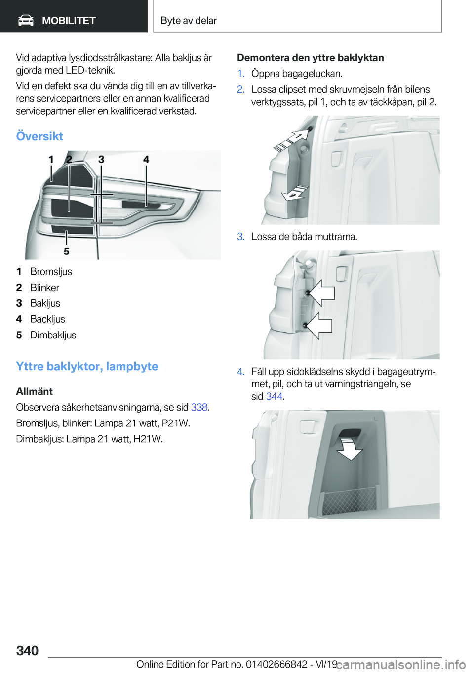 BMW X3 M 2020  InstruktionsbÖcker (in Swedish) �V�i�d��a�d�a�p�t�i�v�a��l�y�s�d�i�o�d�s�s�t�r�å�l�k�a�s�t�a�r�e�:��A�l�l�a��b�a�k�l�j�u�s��ä�r
�g�j�o�r�d�a��m�e�d��L�E�D�-�t�e�k�n�i�k�.
�V�i�d��e�n��d�e�f�e�k�t��s�k�a��d�u��v�ä�n�d�