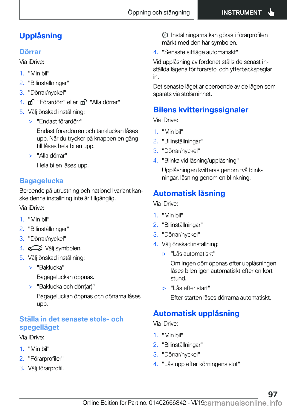 BMW X3 M 2020  InstruktionsbÖcker (in Swedish) �U�p�p�l�å�s�n�i�n�g
�D�
