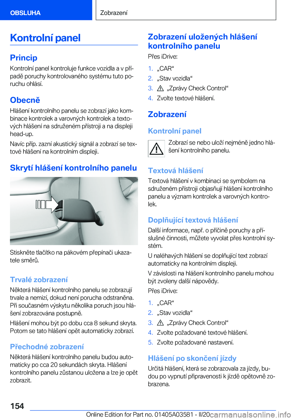 BMW X3 PLUG IN HYBRID 2020  Návod na použití (in Czech) �K�o�n�t�r�o�l�n�