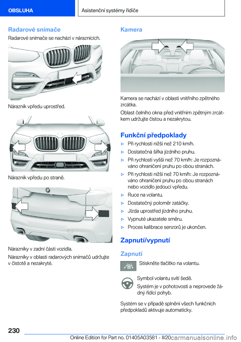 BMW X3 PLUG IN HYBRID 2020  Návod na použití (in Czech) �R�a�d�a�r�o�v�