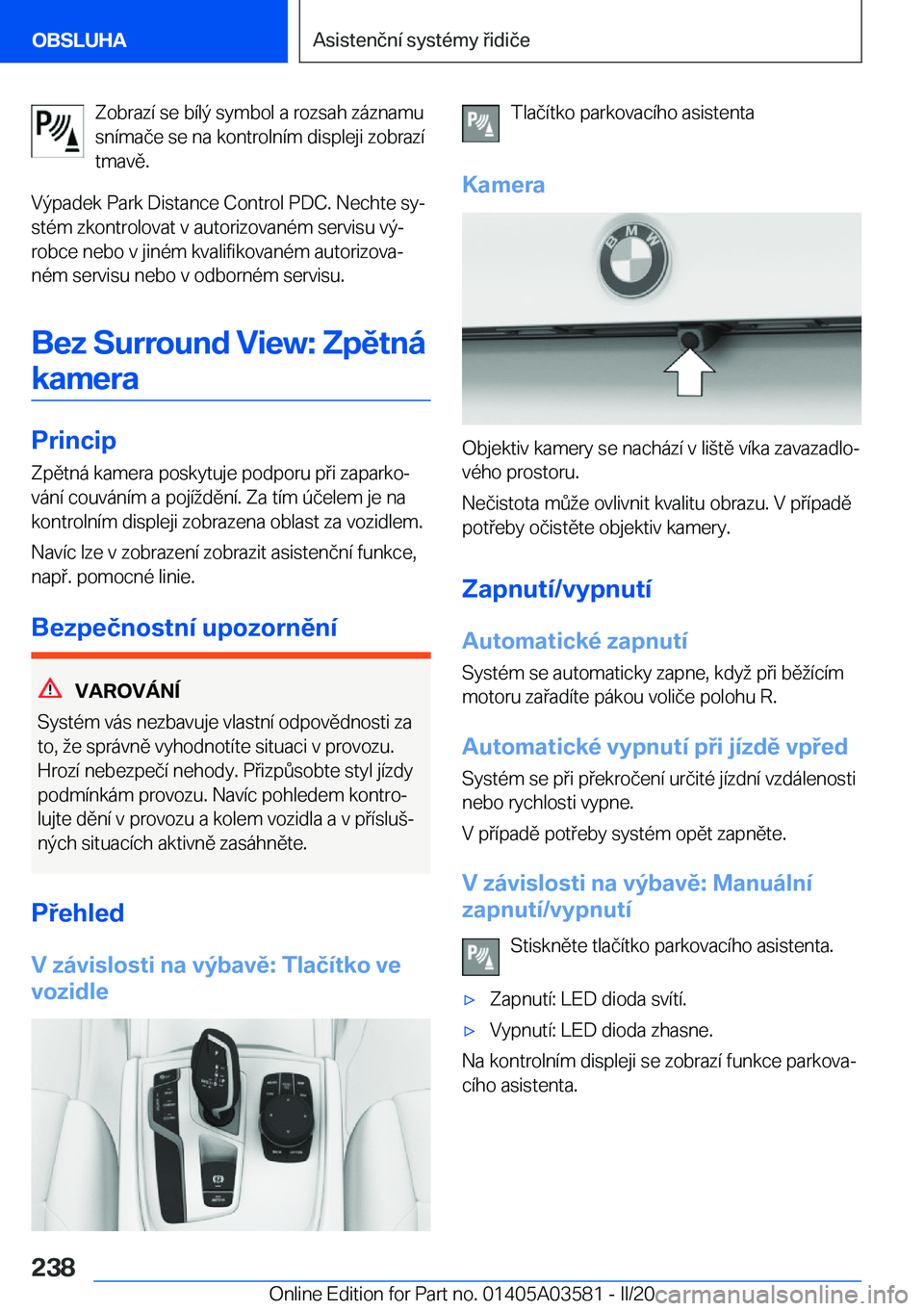 BMW X3 PLUG IN HYBRID 2020  Návod na použití (in Czech) �Z�o�b�r�a�z�
