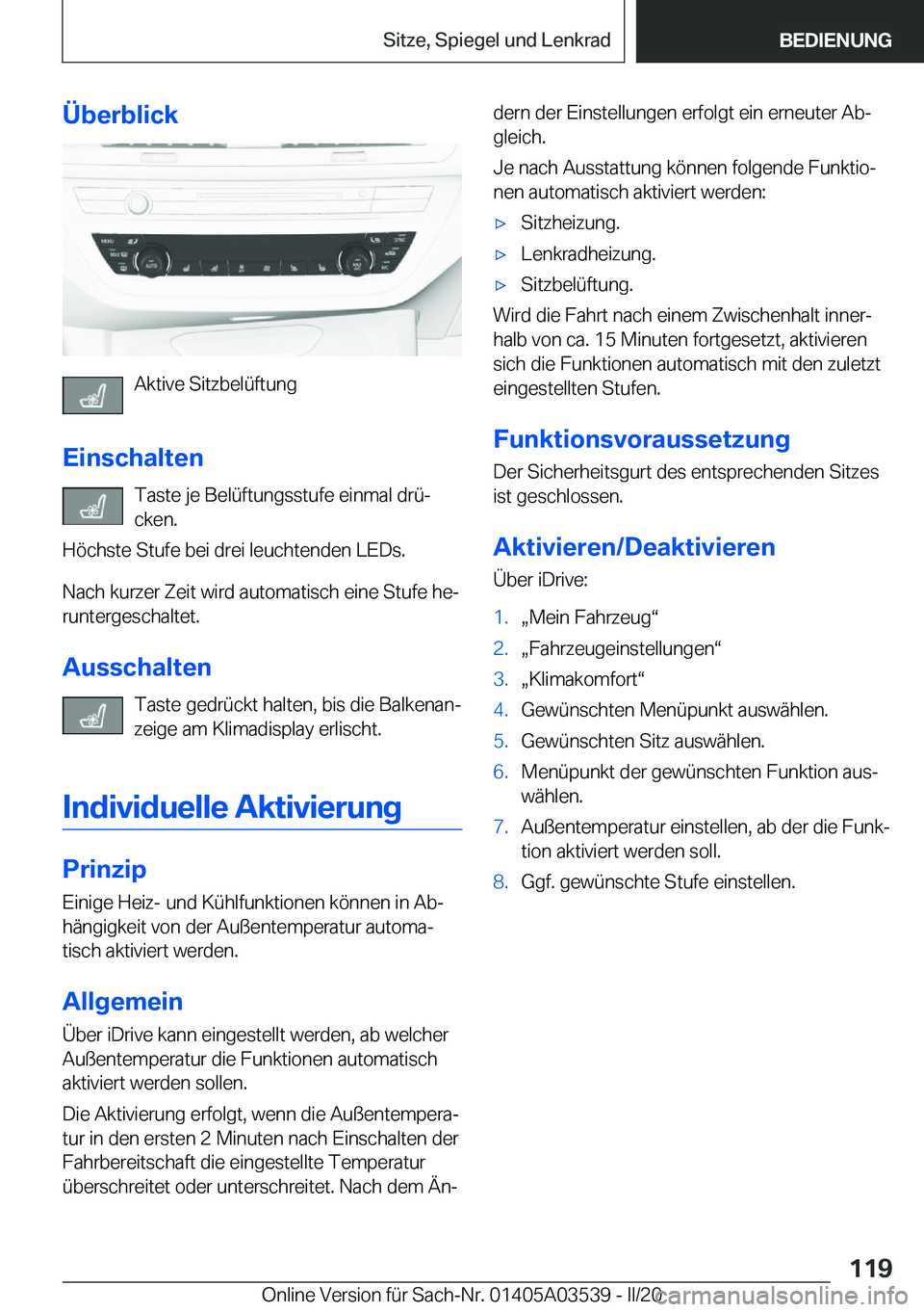 BMW X3 PLUG IN HYBRID 2020  Betriebsanleitungen (in German) �
