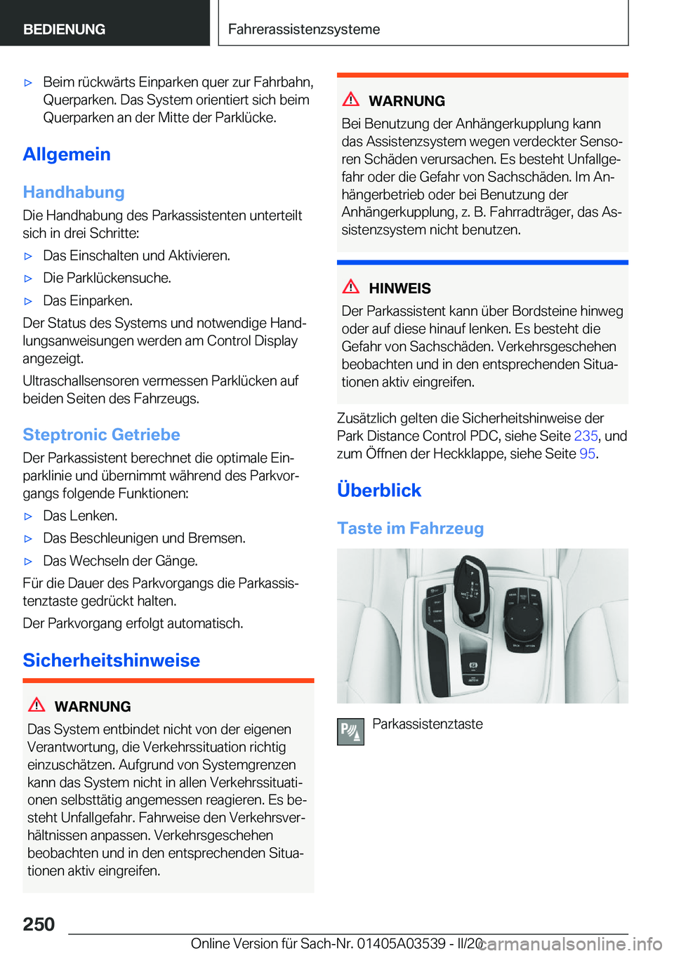 BMW X3 PLUG IN HYBRID 2020  Betriebsanleitungen (in German) x�B�e�i�m��r�