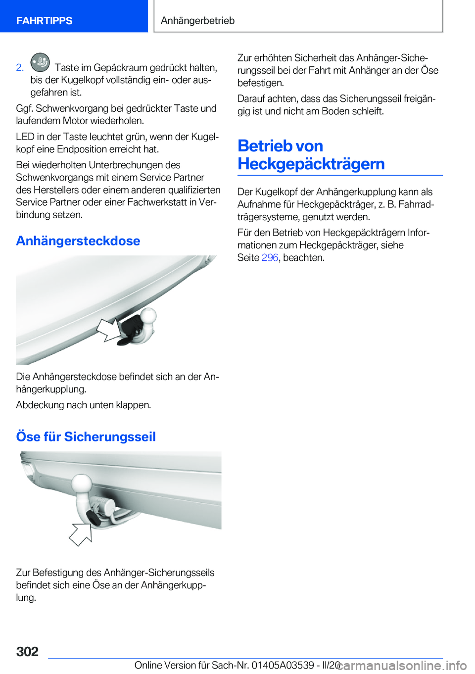 BMW X3 PLUG IN HYBRID 2020  Betriebsanleitungen (in German) �2�.���T�a�s�t�e��i�m��G�e�p�