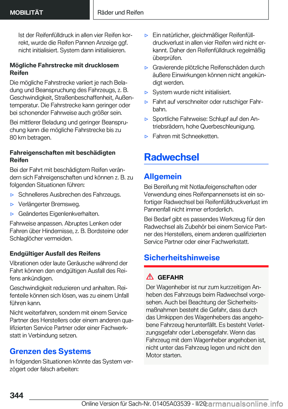 BMW X3 PLUG IN HYBRID 2020  Betriebsanleitungen (in German) �I�s�t��d�e�r��R�e�i�f�e�n�f�