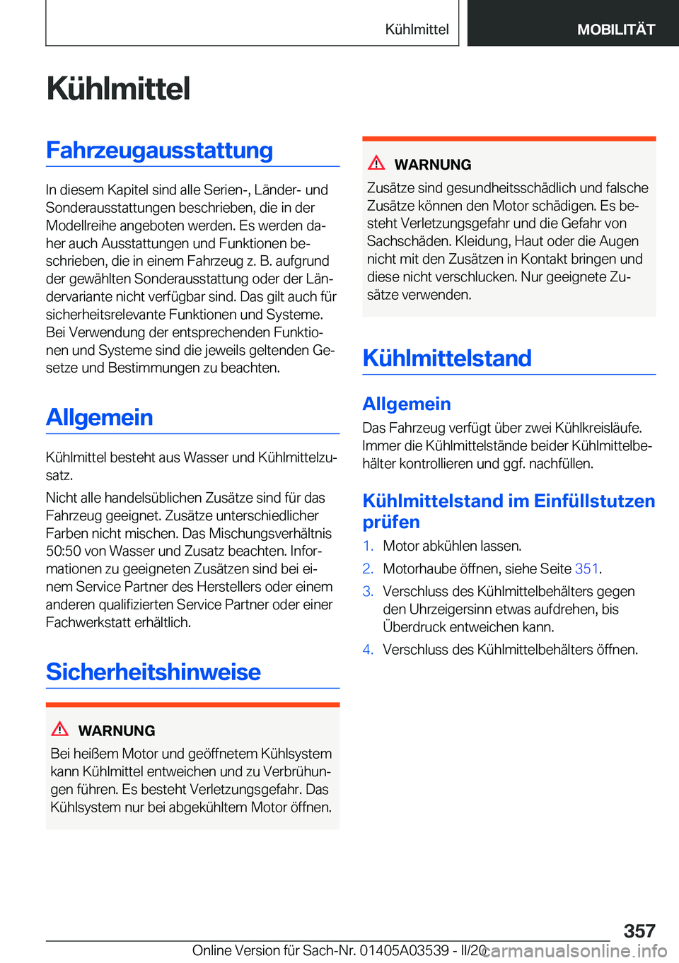 BMW X3 PLUG IN HYBRID 2020  Betriebsanleitungen (in German) �K�