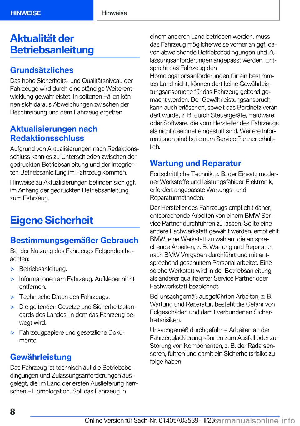 BMW X3 PLUG IN HYBRID 2020  Betriebsanleitungen (in German) �A�k�t�u�a�l�i�t�