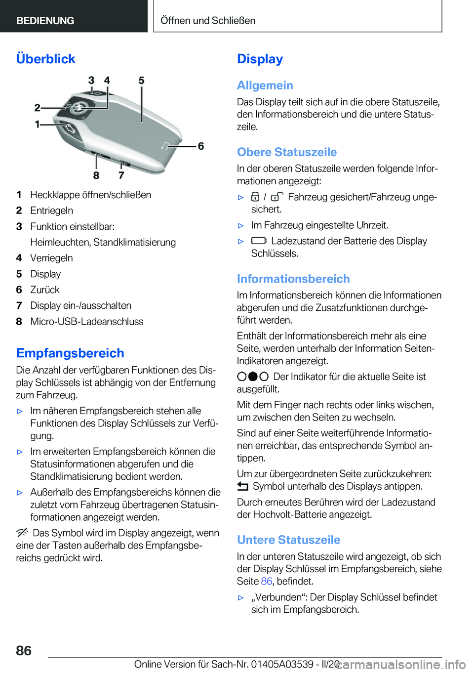 BMW X3 PLUG IN HYBRID 2020  Betriebsanleitungen (in German) �