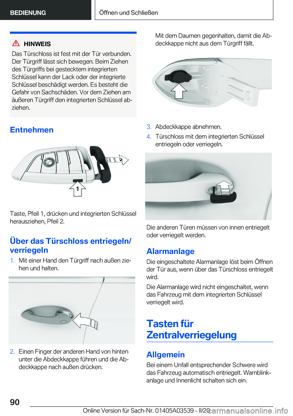BMW X3 PLUG IN HYBRID 2020  Betriebsanleitungen (in German) �H�I�N�W�E�I�S
�D�a�s��T�