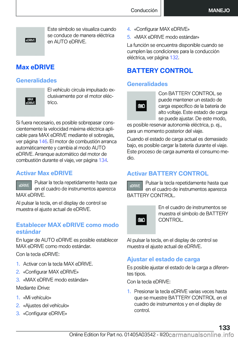 BMW X3 PLUG IN HYBRID 2020  Manuales de Empleo (in Spanish) �E�s�t�e��s�