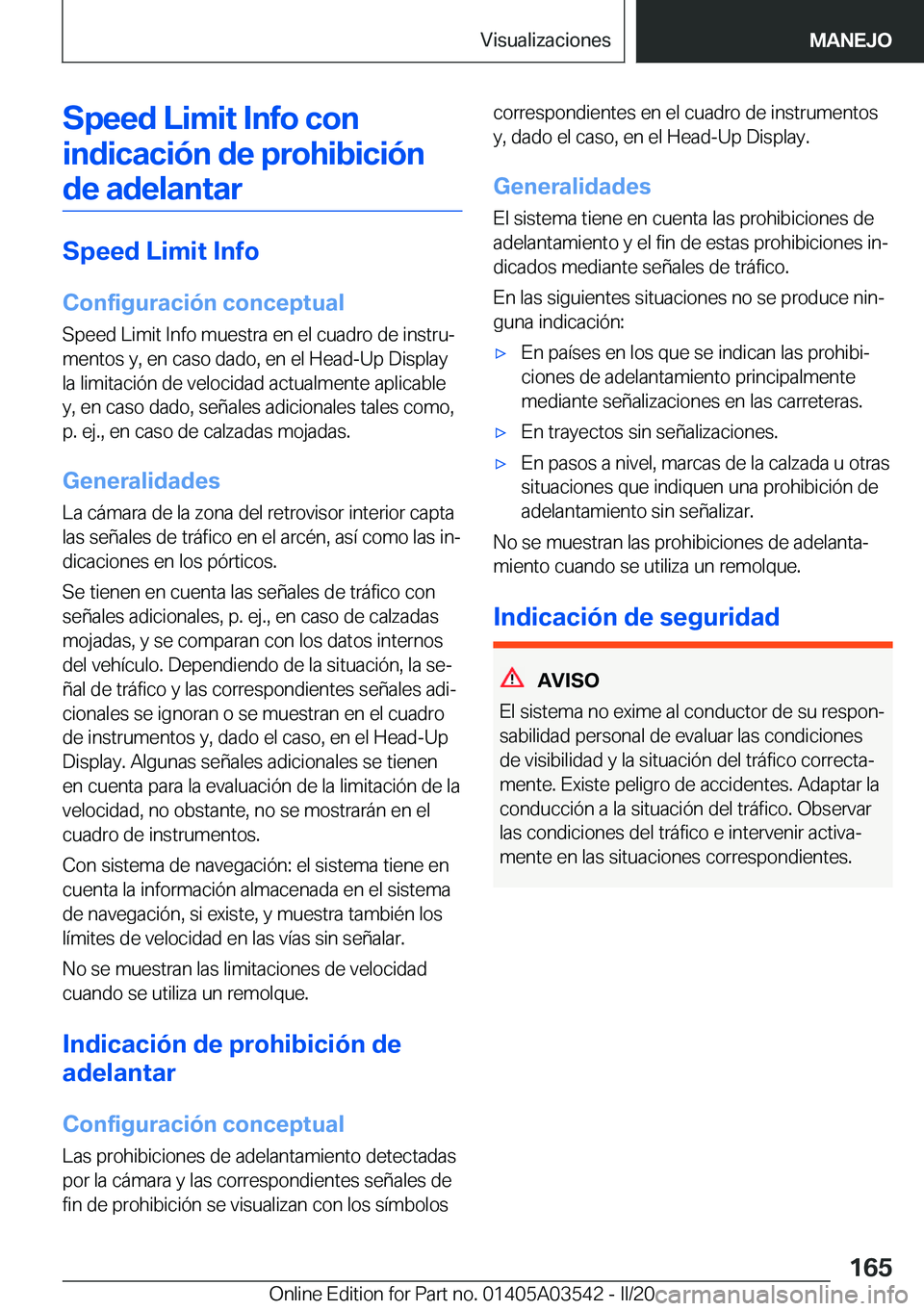 BMW X3 PLUG IN HYBRID 2020  Manuales de Empleo (in Spanish) �S�p�e�e�d��L�i�m�i�t��I�n�f�o��c�o�n�i�n�d�i�c�a�c�i�