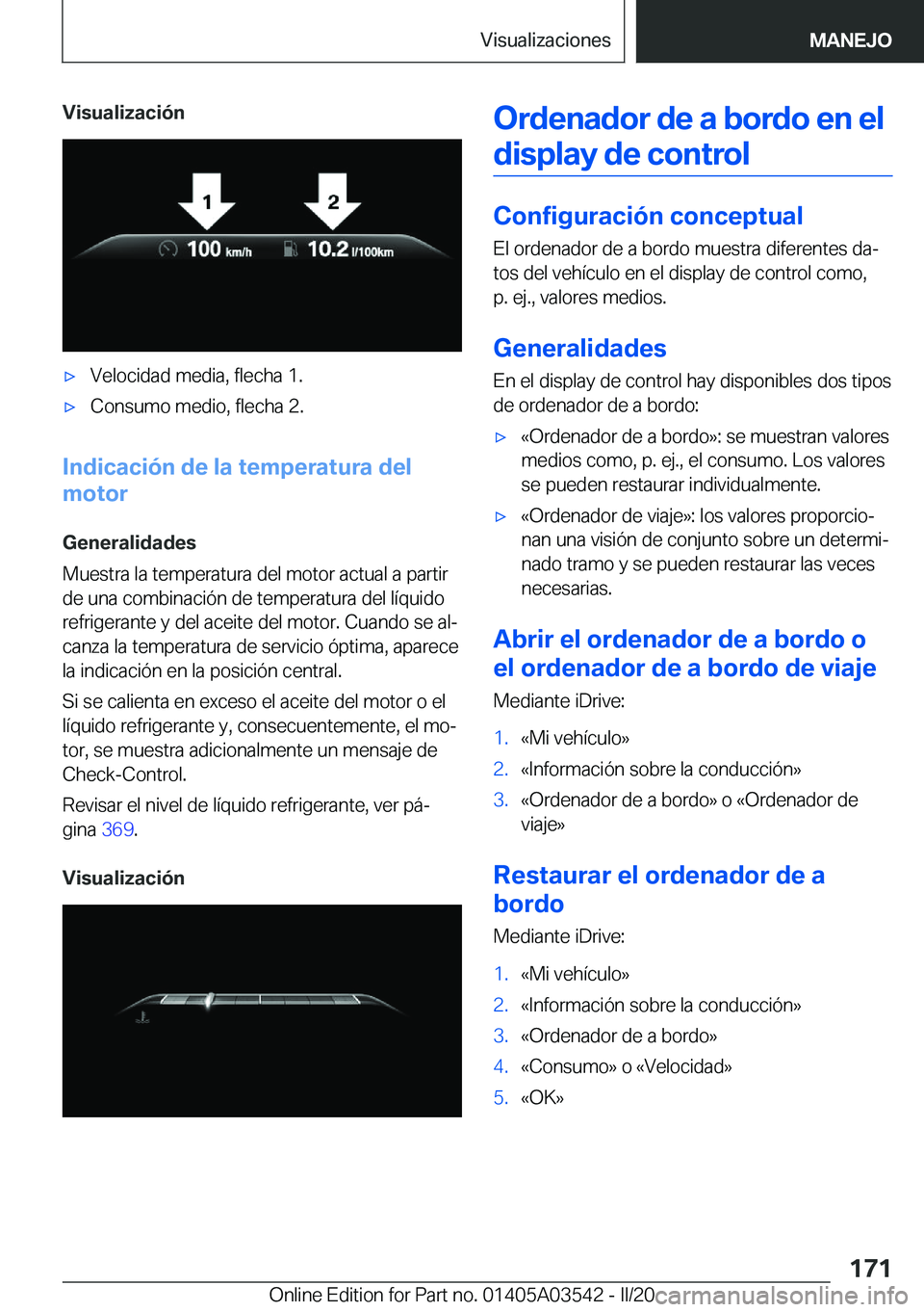 BMW X3 PLUG IN HYBRID 2020  Manuales de Empleo (in Spanish) �V�i�s�u�a�l�i�z�a�c�i�