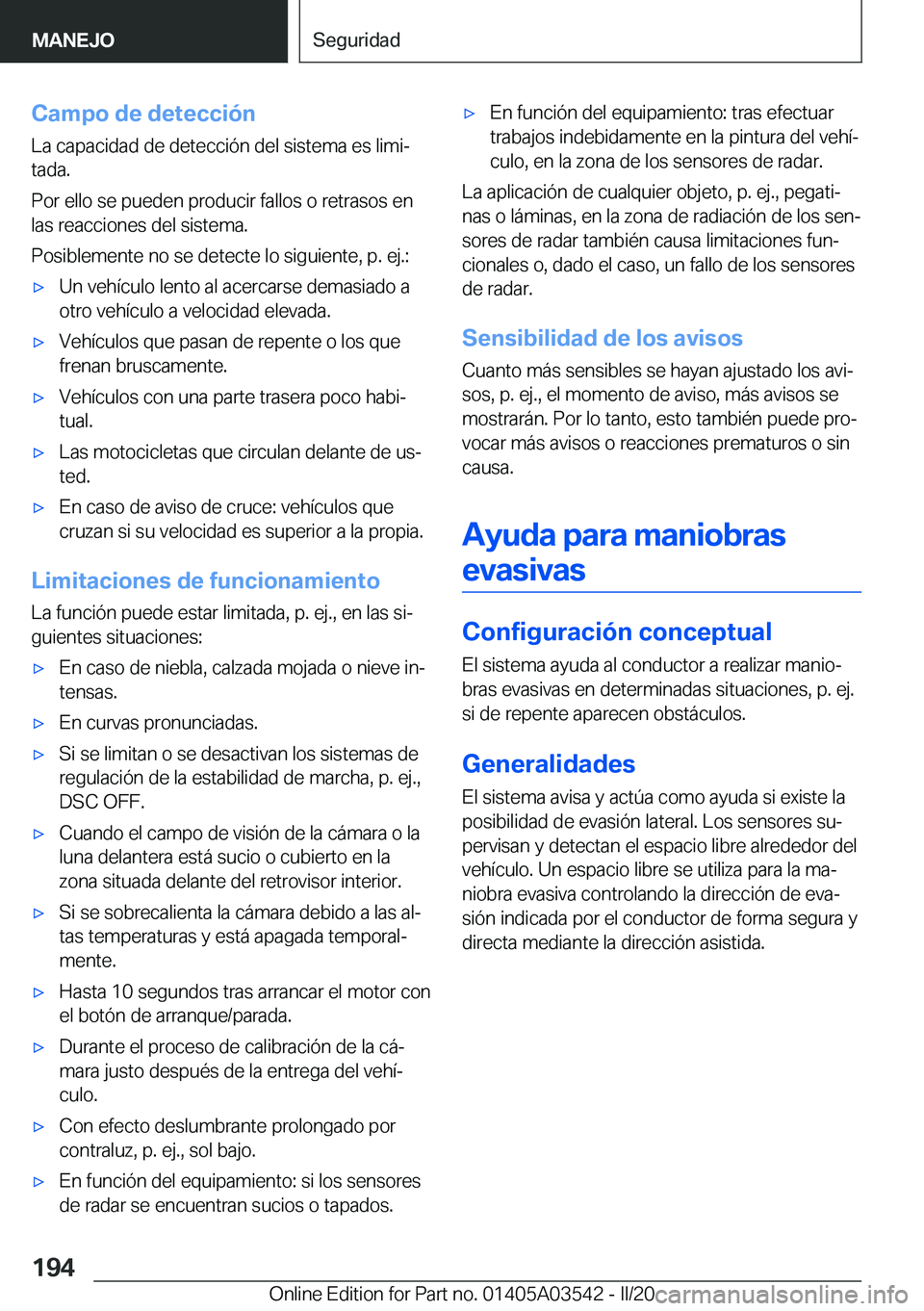 BMW X3 PLUG IN HYBRID 2020  Manuales de Empleo (in Spanish) �C�a�m�p�o��d�e��d�e�t�e�c�c�i�