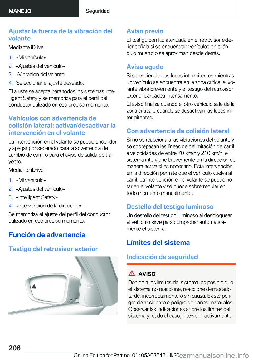 BMW X3 PLUG IN HYBRID 2020  Manuales de Empleo (in Spanish) �A�j�u�s�t�a�r��l�a��f�u�e�r�z�a��d�e��l�a��v�i�b�r�a�c�i�