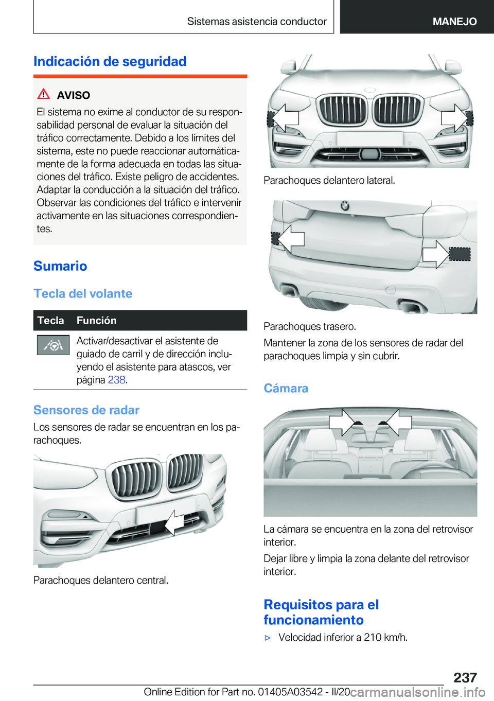 BMW X3 PLUG IN HYBRID 2020  Manuales de Empleo (in Spanish) �I�n�d�i�c�a�c�i�