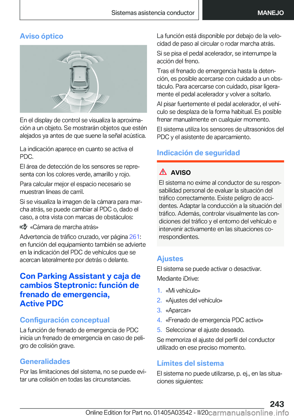 BMW X3 PLUG IN HYBRID 2020  Manuales de Empleo (in Spanish) �A�v�i�s�o��