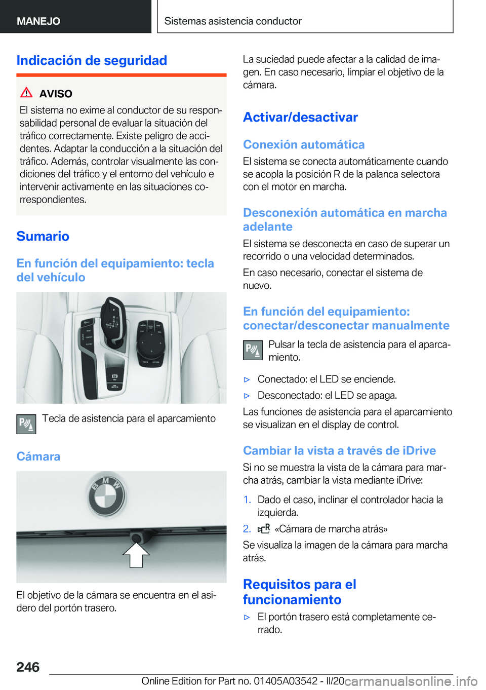 BMW X3 PLUG IN HYBRID 2020  Manuales de Empleo (in Spanish) �I�n�d�i�c�a�c�i�