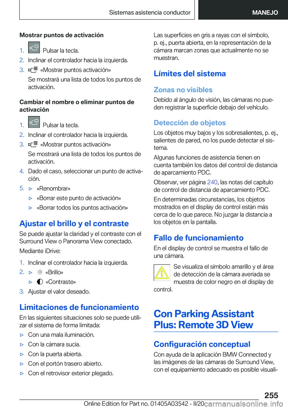 BMW X3 PLUG IN HYBRID 2020  Manuales de Empleo (in Spanish) �M�o�s�t�r�a�r��p�u�n�t�o�s��d�e��a�c�t�i�v�a�c�i�