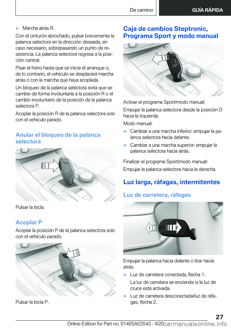 BMW X3 PLUG IN HYBRID 2020  Manuales de Empleo (in Spanish) x�M�a�r�c�h�a��a�t�r�