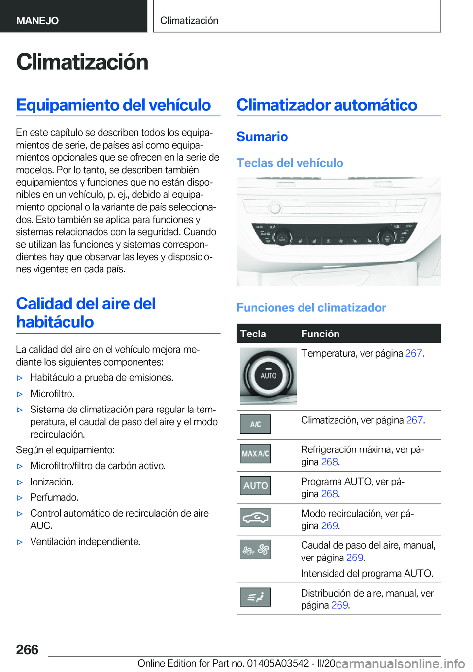 BMW X3 PLUG IN HYBRID 2020  Manuales de Empleo (in Spanish) �C�l�i�m�a�t�i�z�a�c�i�