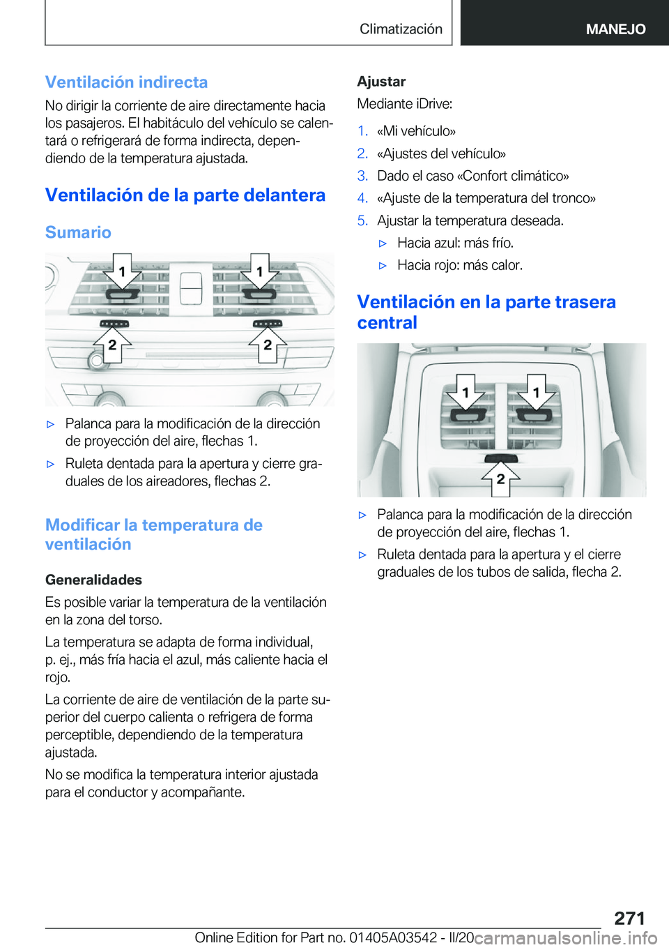 BMW X3 PLUG IN HYBRID 2020  Manuales de Empleo (in Spanish) �V�e�n�t�i�l�a�c�i�