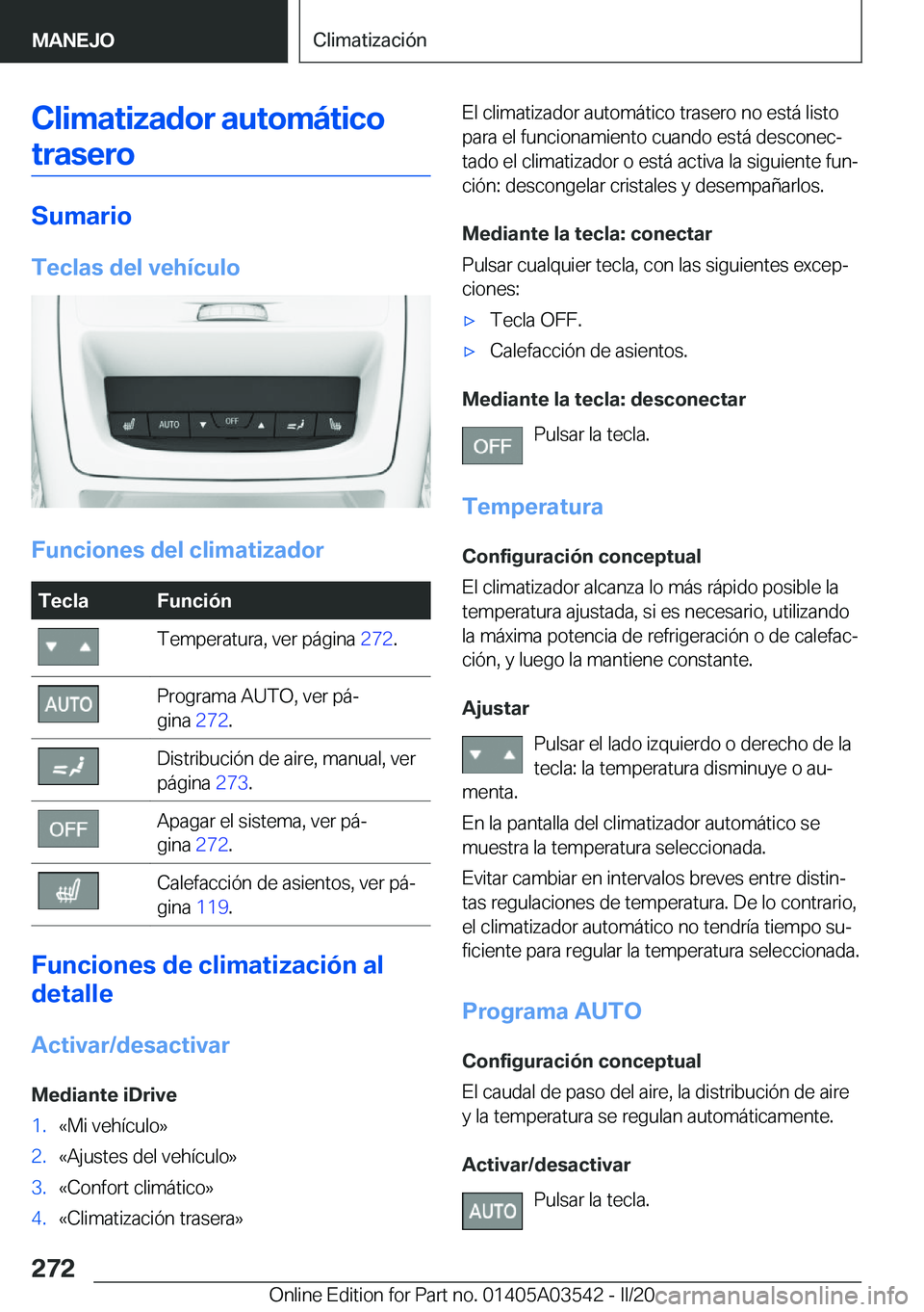 BMW X3 PLUG IN HYBRID 2020  Manuales de Empleo (in Spanish) �C�l�i�m�a�t�i�z�a�d�o�r��a�u�t�o�m�