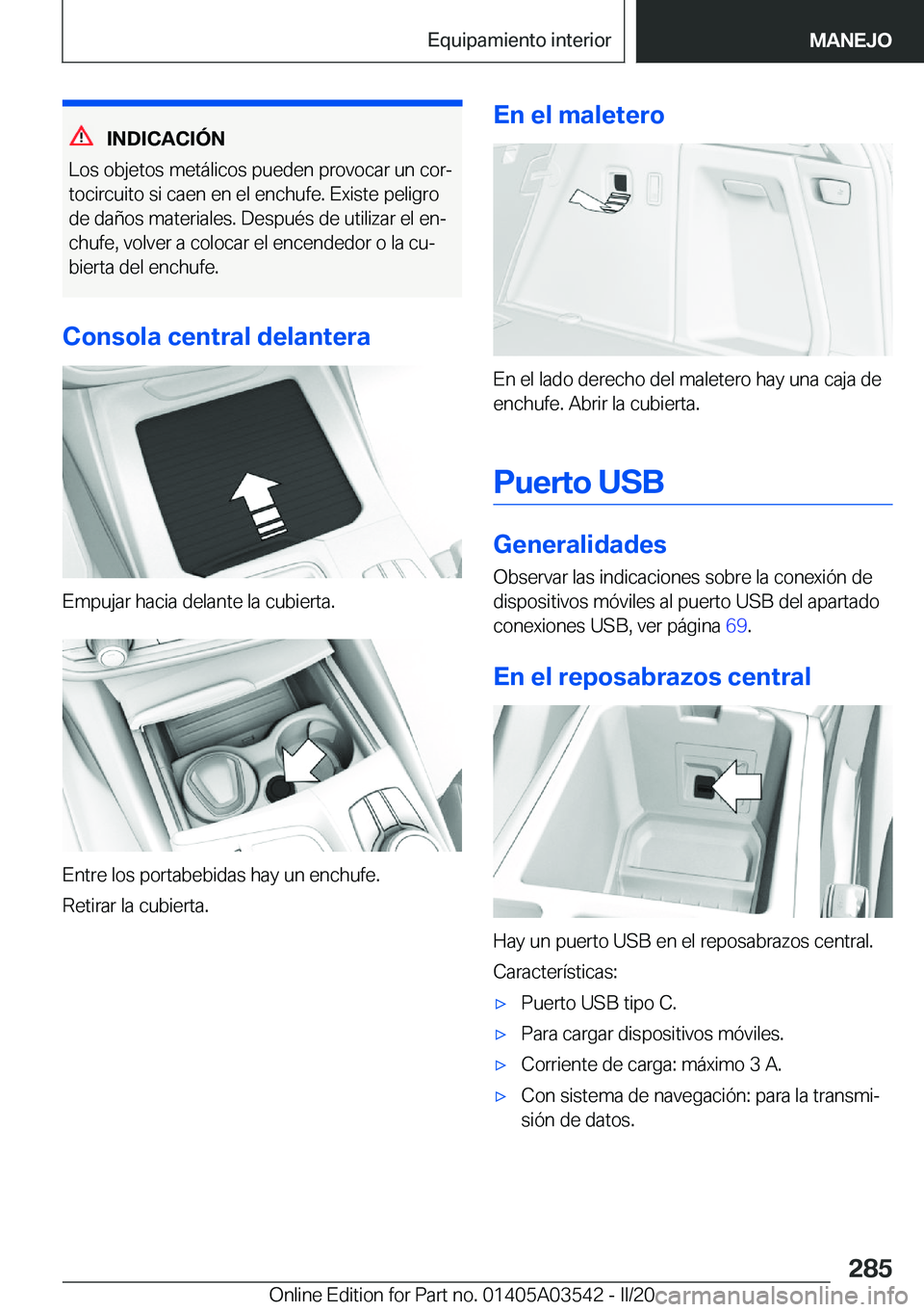 BMW X3 PLUG IN HYBRID 2020  Manuales de Empleo (in Spanish) �I�N�D�I�C�A�C�I�