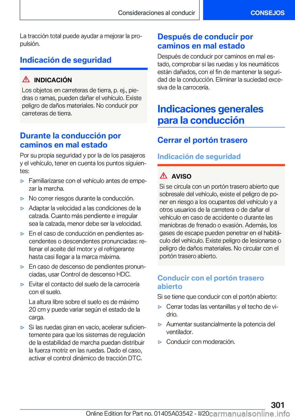 BMW X3 PLUG IN HYBRID 2020  Manuales de Empleo (in Spanish) �L�a��t�r�a�c�c�i�