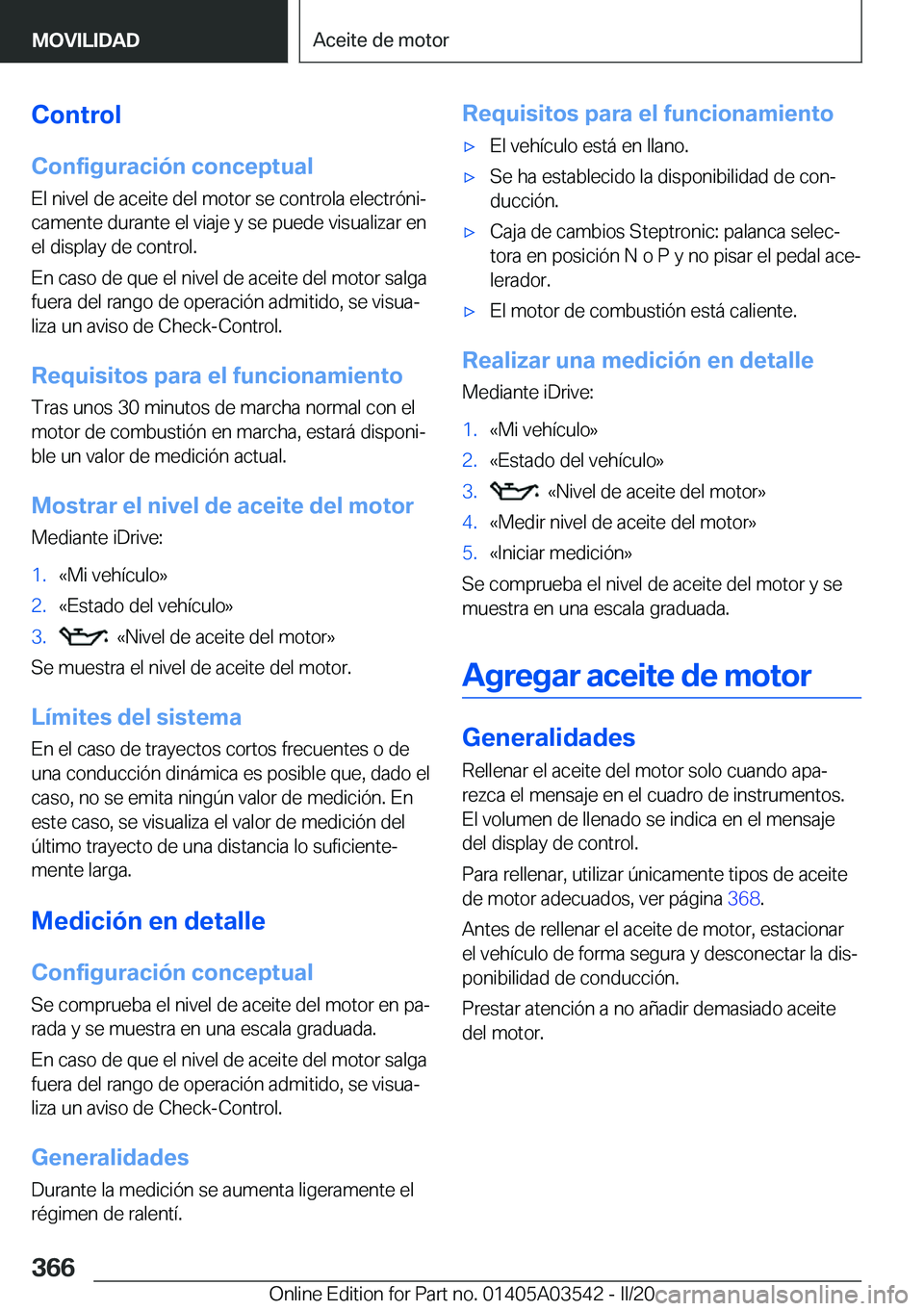 BMW X3 PLUG IN HYBRID 2020  Manuales de Empleo (in Spanish) �C�o�n�t�r�o�l
�C�o�n�f�i�g�u�r�a�c�i�