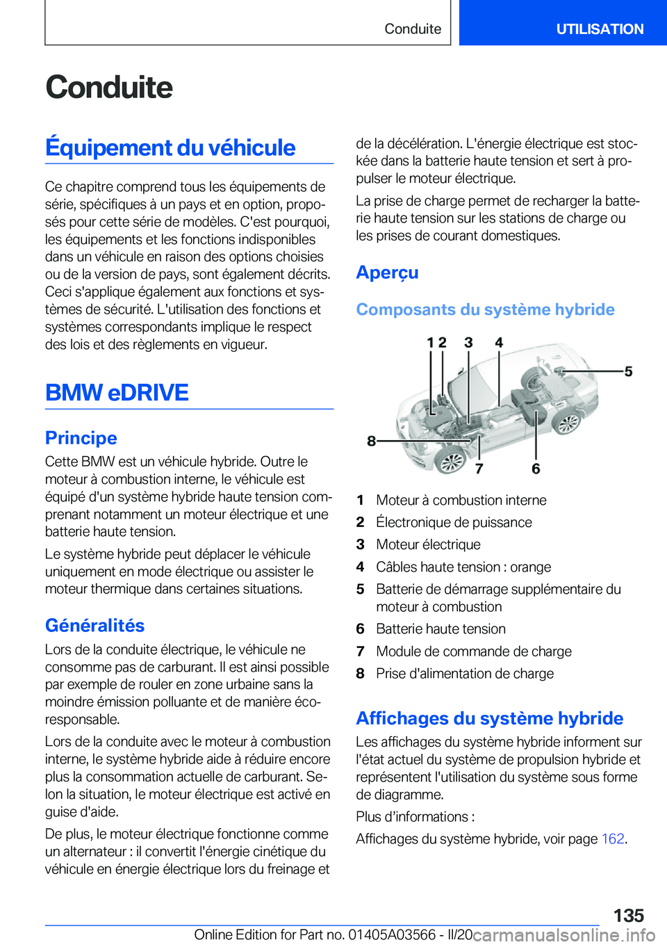 BMW X3 PLUG IN HYBRID 2020  Notices Demploi (in French) �C�o�n�d�u�i�t�e�