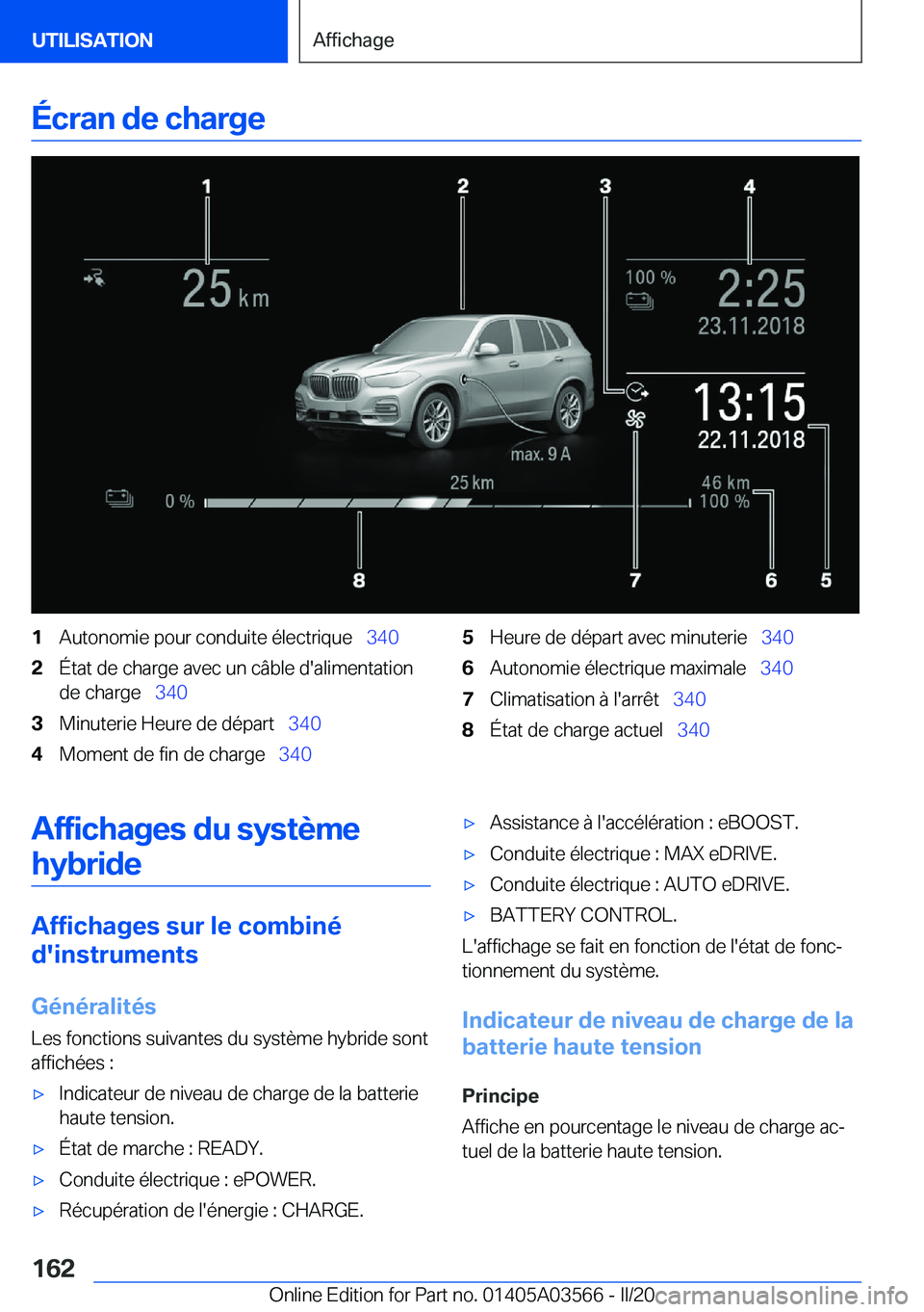 BMW X3 PLUG IN HYBRID 2020  Notices Demploi (in French) �