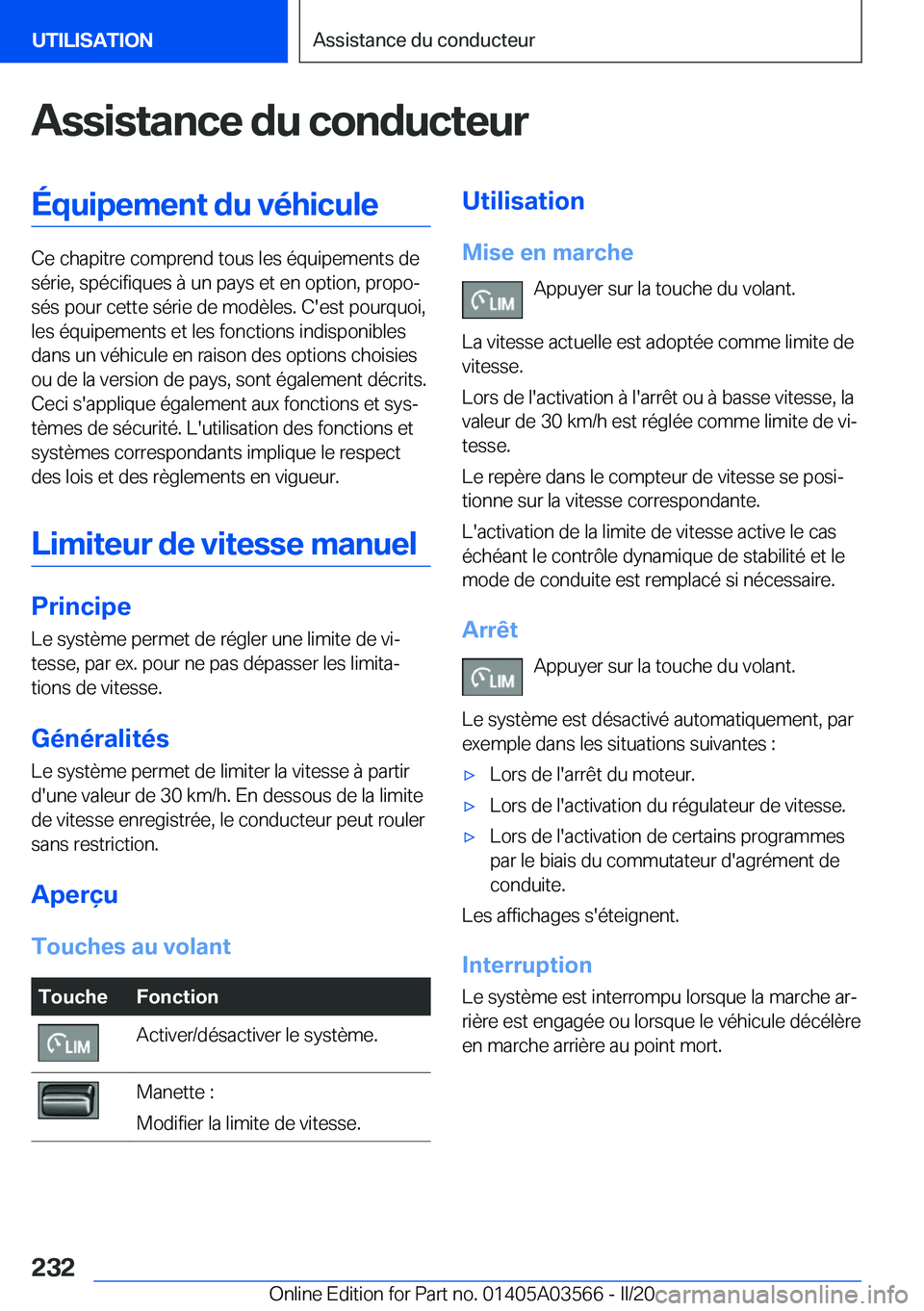 BMW X3 PLUG IN HYBRID 2020  Notices Demploi (in French) �A�s�s�i�s�t�a�n�c�e��d�u��c�o�n�d�u�c�t�e�u�r�