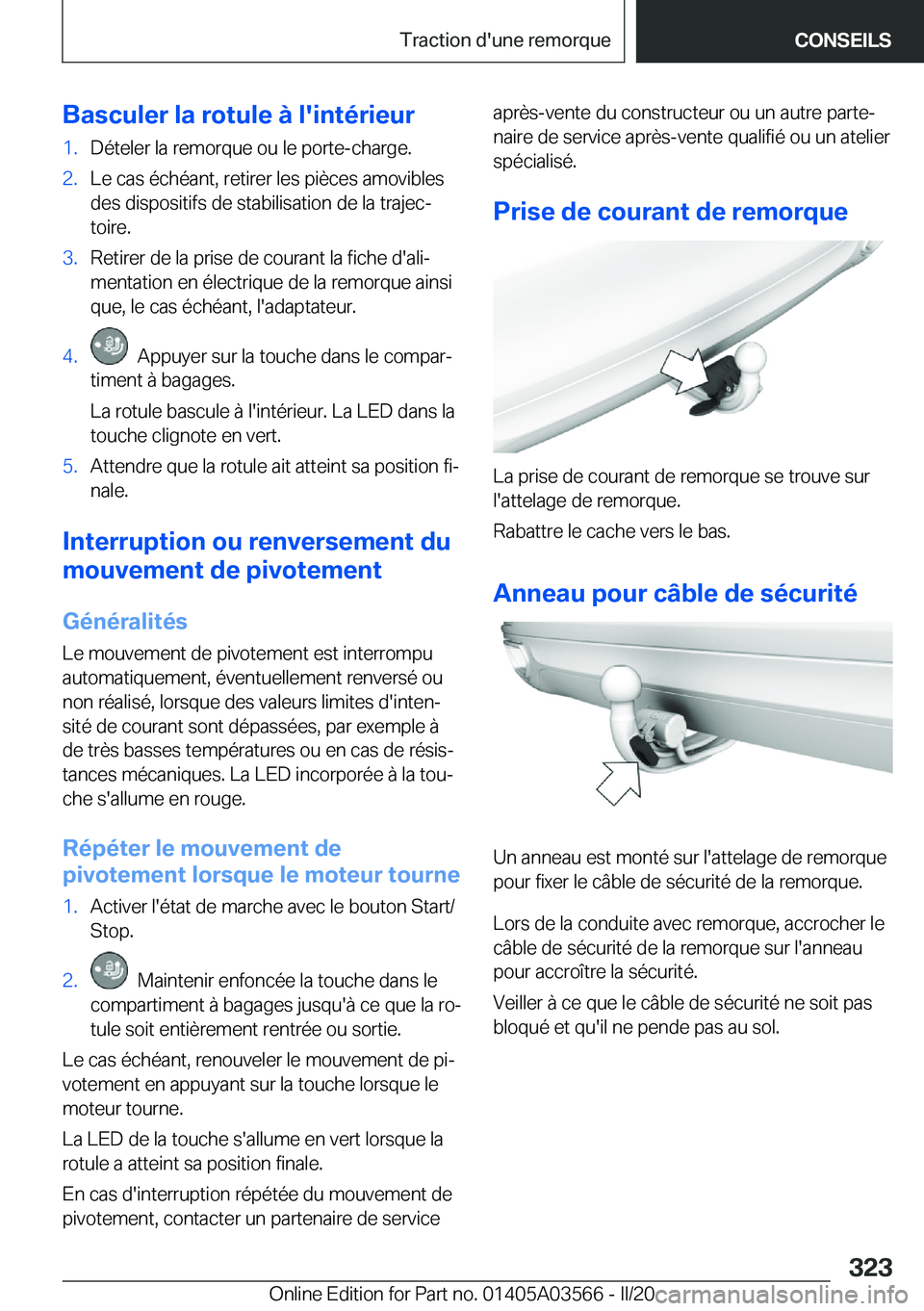 BMW X3 PLUG IN HYBRID 2020  Notices Demploi (in French) �B�a�s�c�u�l�e�r��l�a��r�o�t�u�l�e��