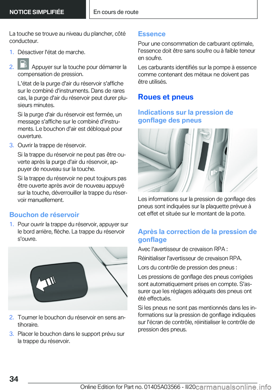 BMW X3 PLUG IN HYBRID 2020  Notices Demploi (in French) �L�a��t�o�u�c�h�e��s�e��t�r�o�u�v�e��a�u��n�i�v�e�a�u��d�u��p�l�a�n�c�h�e�r�,��c�