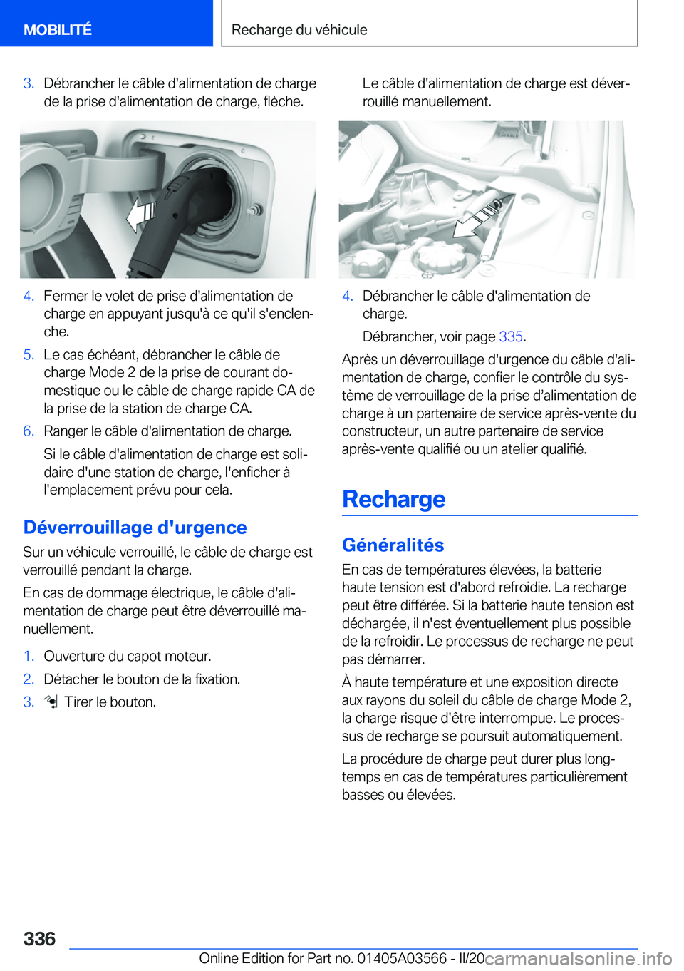 BMW X3 PLUG IN HYBRID 2020  Notices Demploi (in French) �3�.�D�é�b�r�a�n�c�h�e�r��l�e��c�