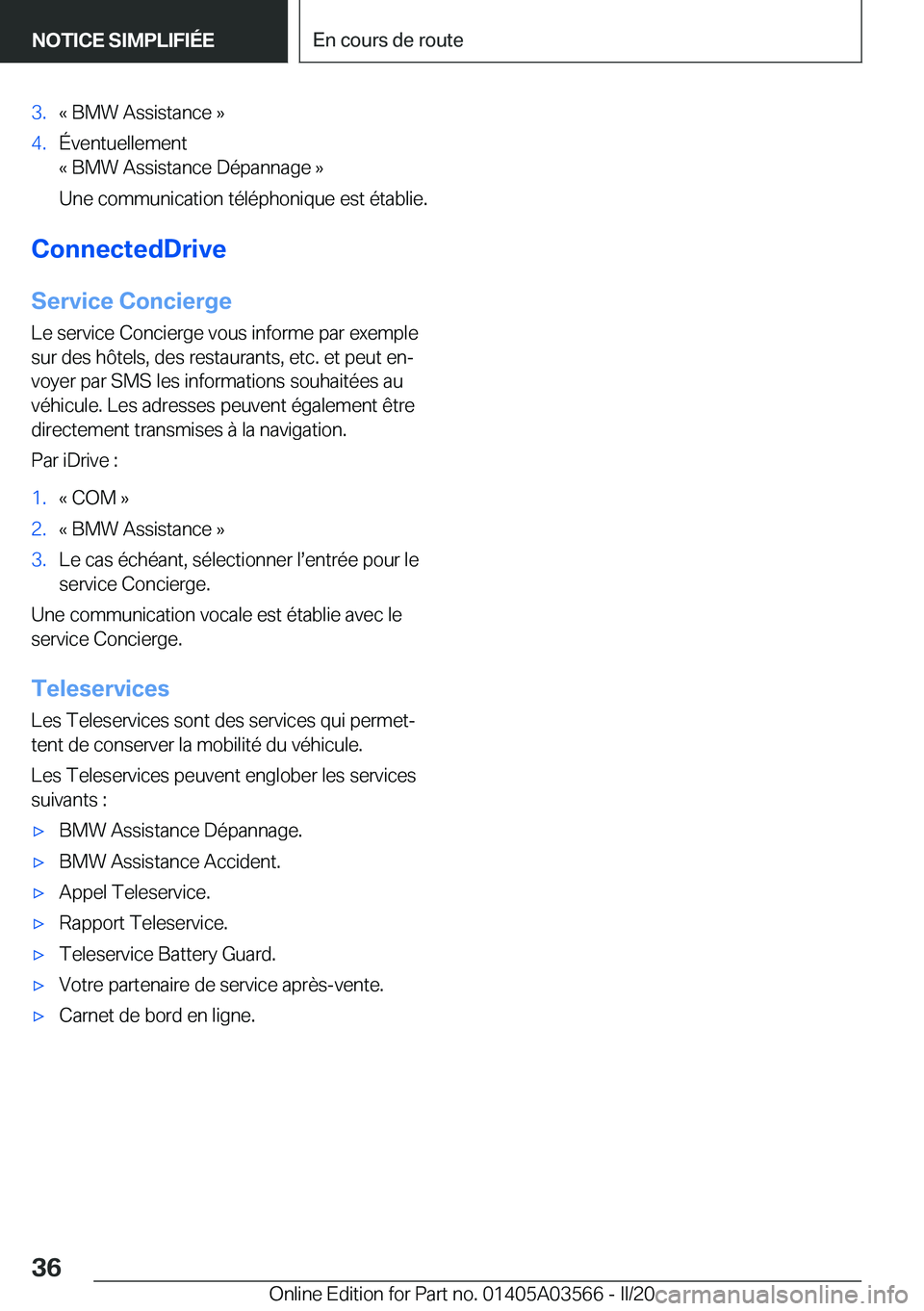 BMW X3 PLUG IN HYBRID 2020  Notices Demploi (in French) �3�.�k��B�M�W��A�s�s�i�s�t�a�n�c�e��{�4�.�
