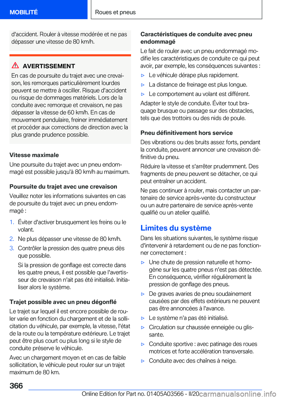 BMW X3 PLUG IN HYBRID 2020  Notices Demploi (in French) �d�'�a�c�c�i�d�e�n�t�.��R�o�u�l�e�r��